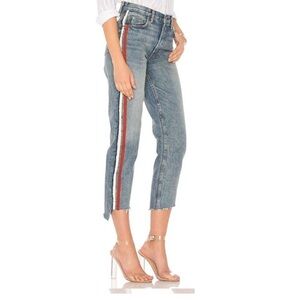 GRLFRND Helena Striped Cropped Jeans